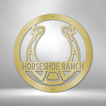 Personalized Metal Horseshoe - Barn Sign, Horse Sign, Horse Stall Sign, For Ranch, Stable Décor - Laser Cut Metal Sign
