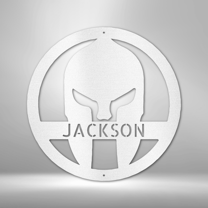 Personalized Spartan Helmet - Metal Sign