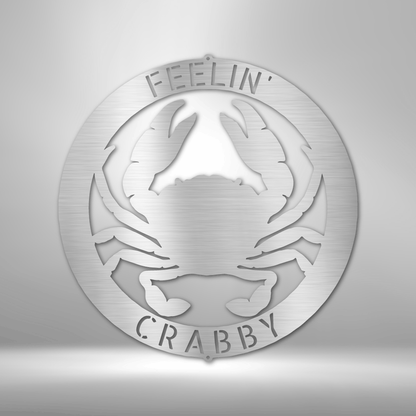 Personalized Metal Beach Crab Sign, Ring, Coastal Decor, Nautical Wall Art , Ocean and Sea Animal Decor, Custom Metal Sign, Seaside Decor
