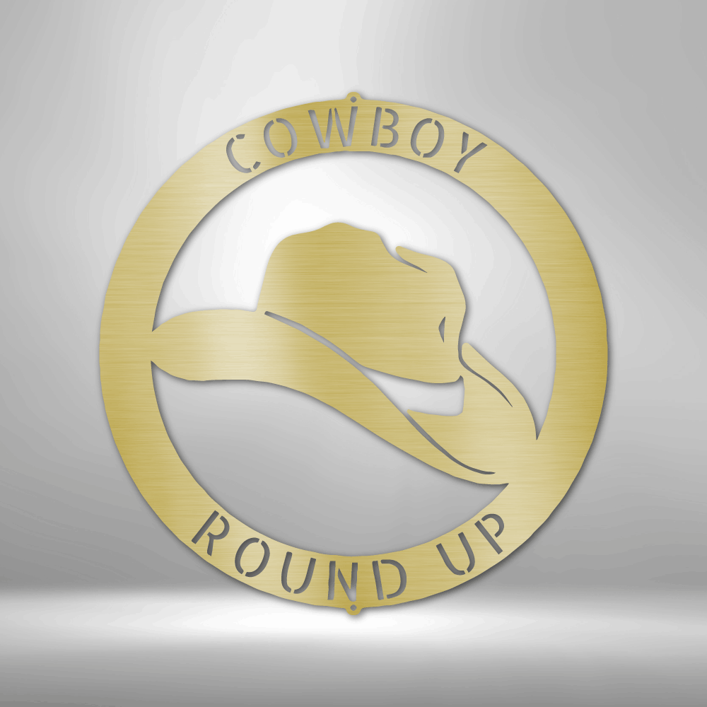 Tipped Cowboy Hat - Custom Metal Sign - Personalized Western Cowboy Decor