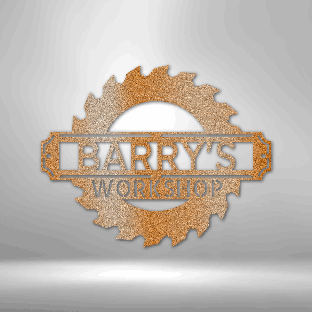Tool Sign with Sawblade - Personalized Workshop Sign, Custom Garage Si ...