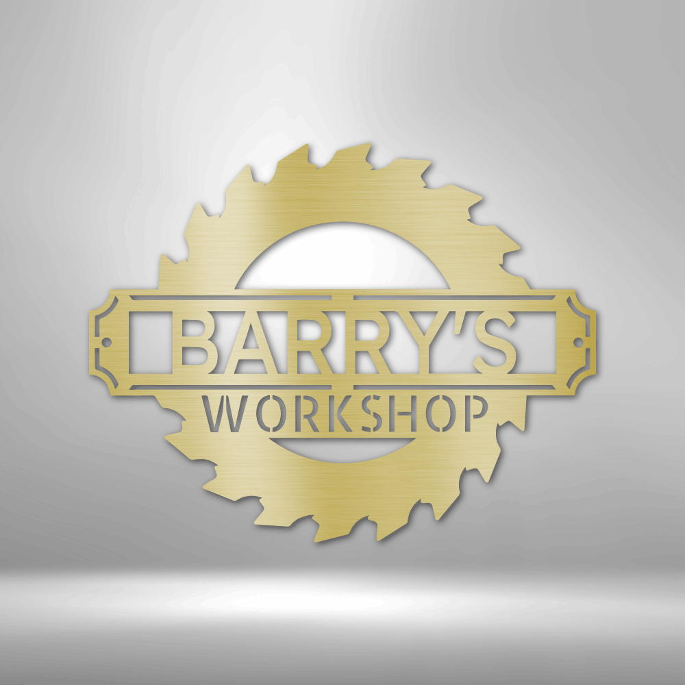 Tool Sign with Sawblade - Personalized Workshop Sign, Custom Garage Si ...