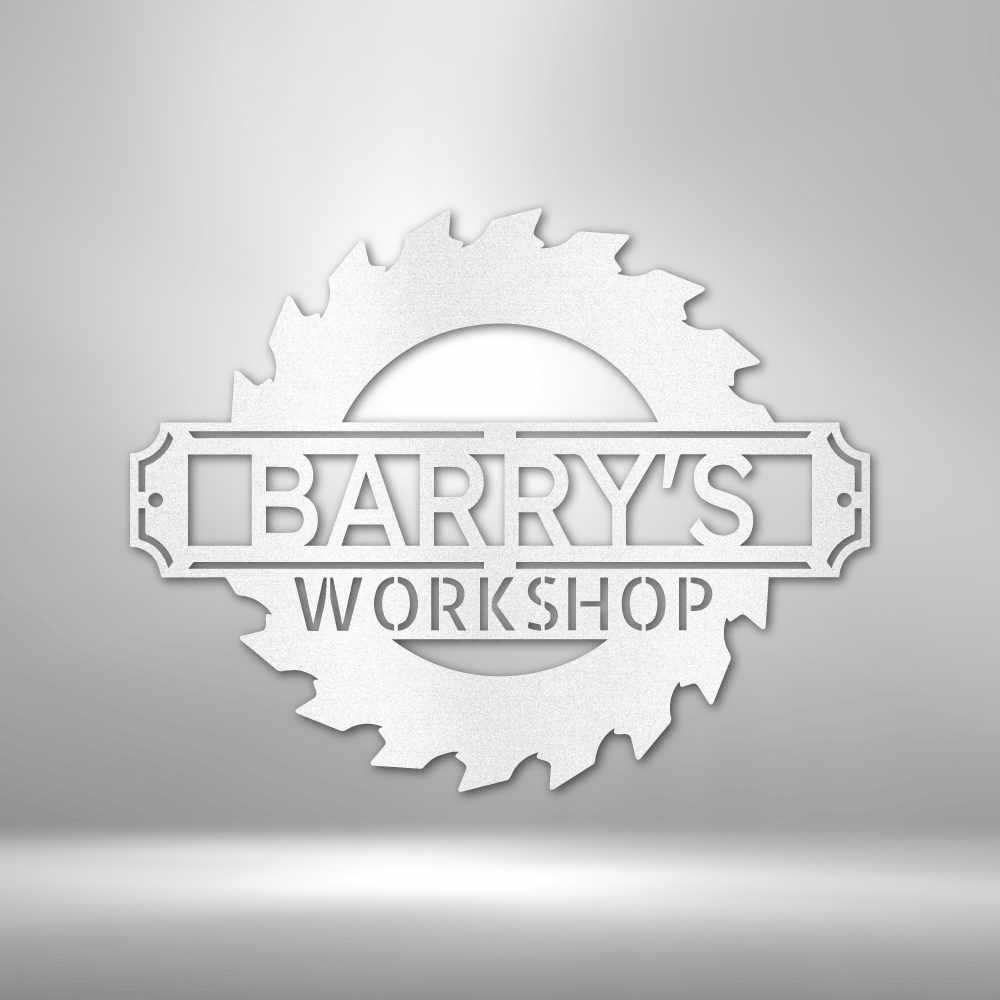 Tool Sign with Sawblade - Personalized Workshop Sign, Custom Garage Si ...
