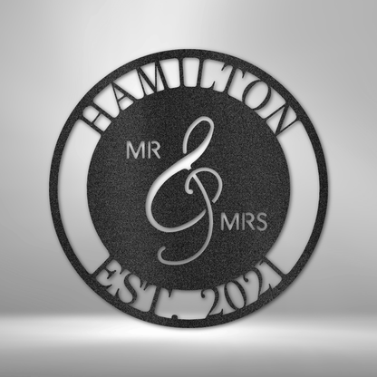 Personalized Mr. and Mrs. Metal Sign with Custom Text, Perfect for an Engagement or Wedding Gift, Home Decor