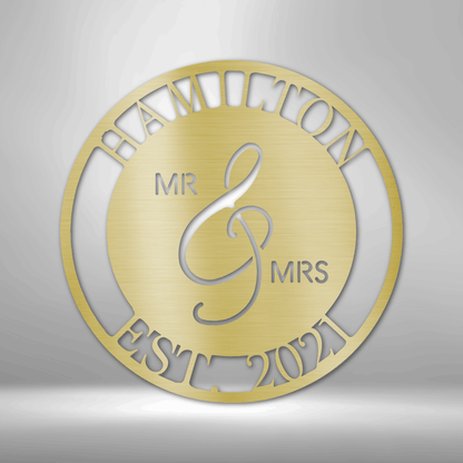 Personalized Mr. and Mrs. Metal Sign with Custom Text, Perfect for an Engagement or Wedding Gift, Home Decor
