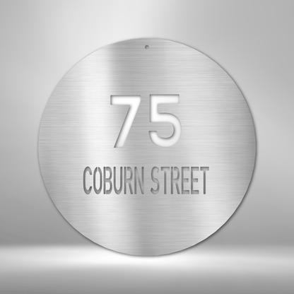 Personalized Metal Address Sign, Large Number Circle, Street Address Sign, Street Name Sign, Great Gift for Newlyweds or New Homeowners, Porch Sign