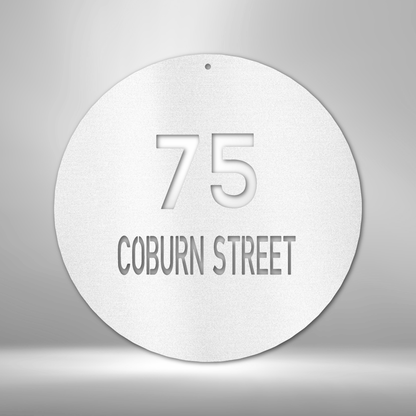 Personalized Metal Address Sign, Large Number Circle, Street Address Sign, Street Name Sign, Great Gift for Newlyweds or New Homeowners, Porch Sign