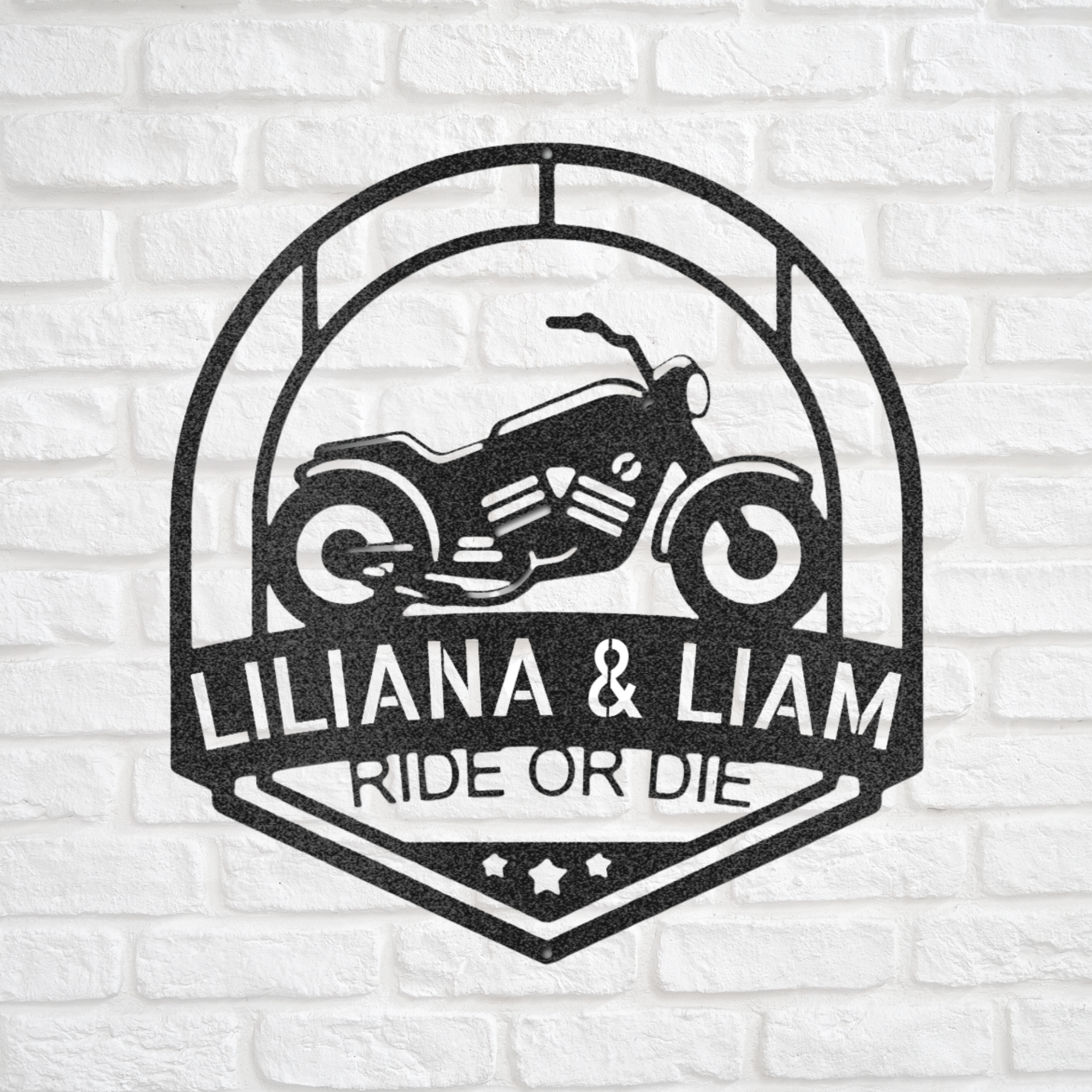 Mlo Rider Signs Motorcycle Monogram | Custom Metal Sign | Biker Wall Art – Liliana and Liam