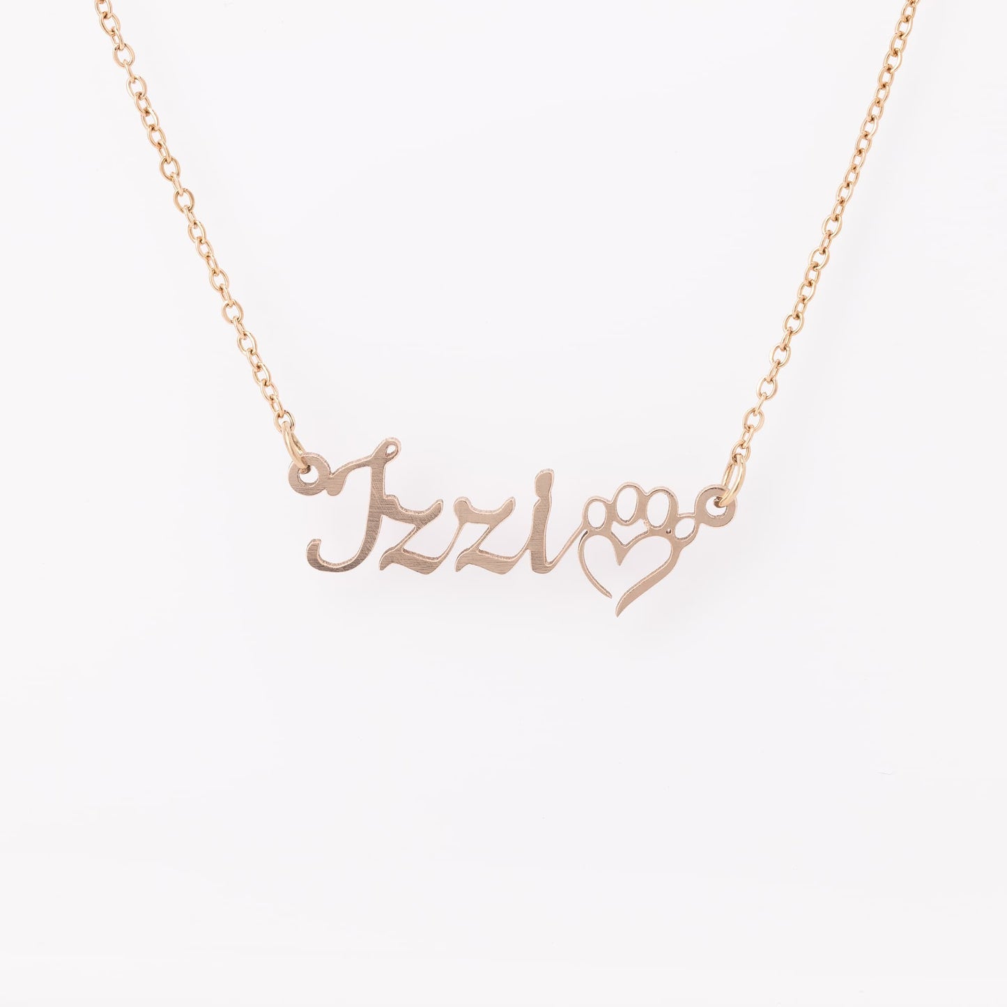 Paw Print + Name - Custom Name Necklace