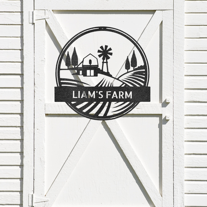 Personalized Metal Farm Sign, Rolling Fields, Family Farm, Metal Sign For Farmer, Ranch Sign, Farmhouse Wall Art, Family Name Metal Sign