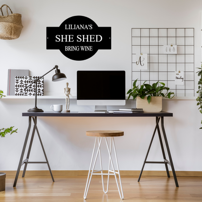 Personalized Metal Sign, Custom Metal Sign, She Shed Sign, She Shed Decor, Women Cave Sign, She Shack Sign, Mom Cave Sign