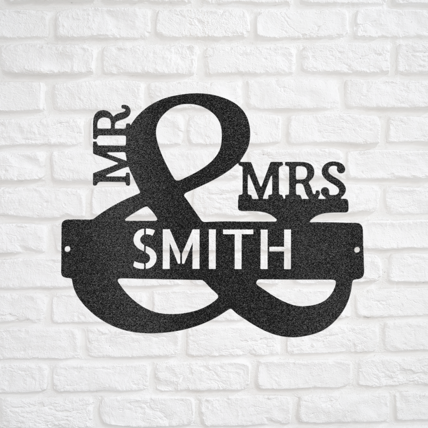 Personalized Mr. and Mrs. Monogram, Bold, Family Name Sign, Metal Wall Decor, Housewarming Gift, Metal Monogram Sign, Wedding Gift, Anniversary Gift