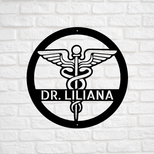 Personalized Nurse Sign, Personalized Nurse Gift, Nurse Decor, RN Gifts, LPN Gifts, CNA Gifts, Dentist Gift, Doctor Gift, Personalized Caduceus Sign
