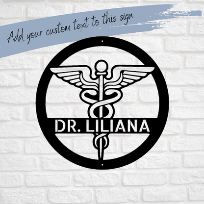 Personalized Nurse Sign, Personalized Nurse Gift, Nurse Decor, RN Gifts, LPN Gifts, CNA Gifts, Dentist Gift, Doctor Gift, Personalized Caduceus Sign