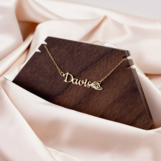 Sports Necklace + Track - Custom Name Necklace - Liliana and Liam
