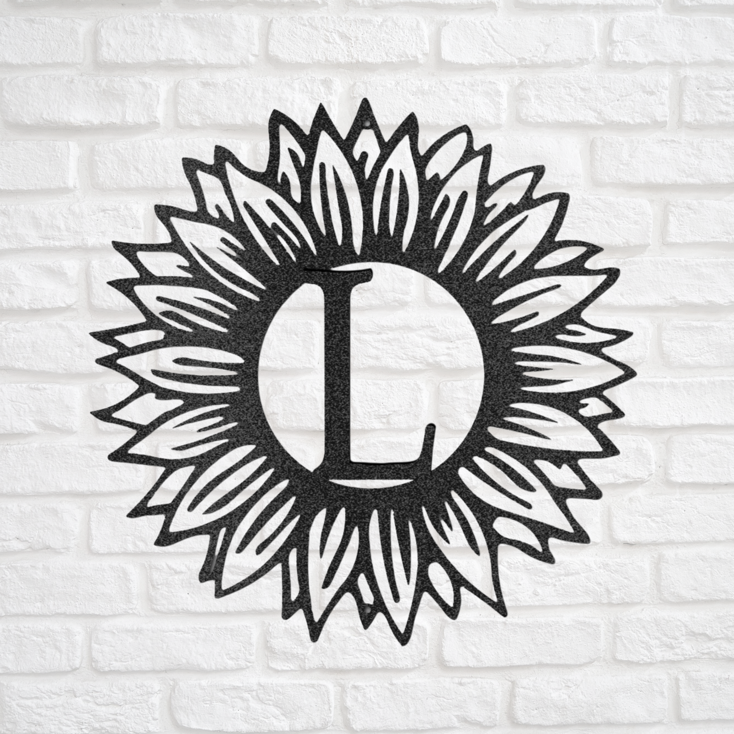 Sunflower Initial Letter -  Metal Sign, Family Name Sign, Initial Wall Decor, Front Porch Name Sign