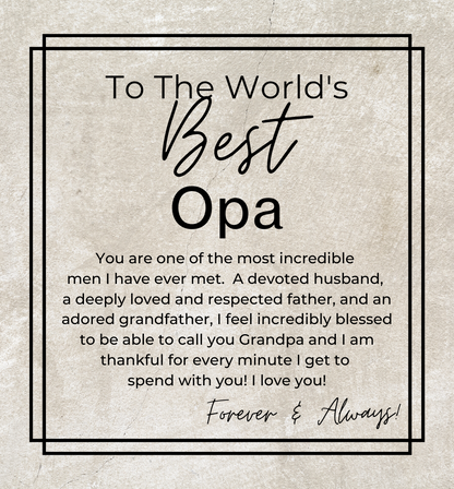 The World's Best Opa - Gift for Opa -  Men's Openwork Watch + Watch Box