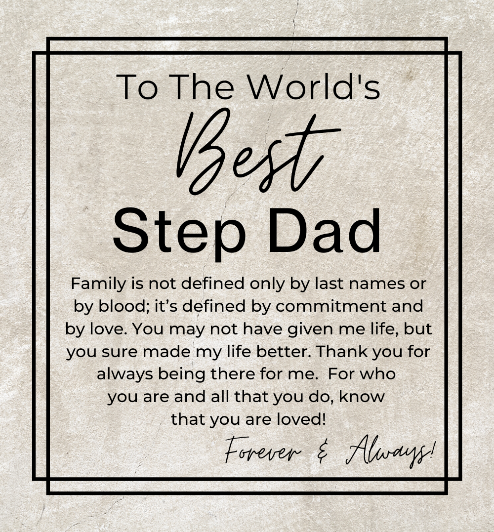 Father's Day Gifts For Stepfather Happy Birthday, Stepdad! Unique