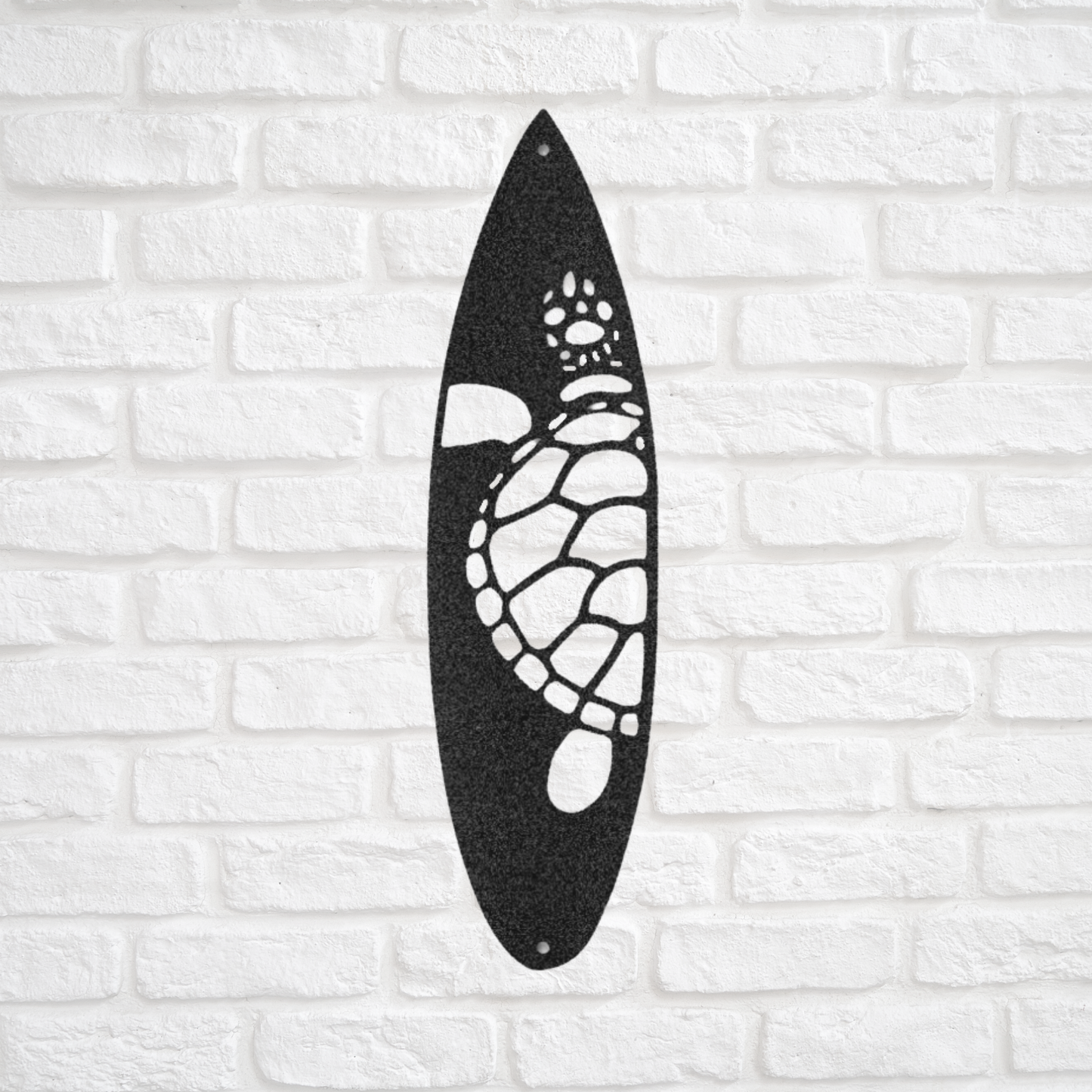 Surfboard with Sea Turtle - Custom Metal Sign