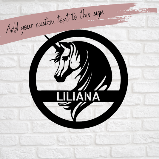 Custom Metal Unicorn Sign - Play Room Decor