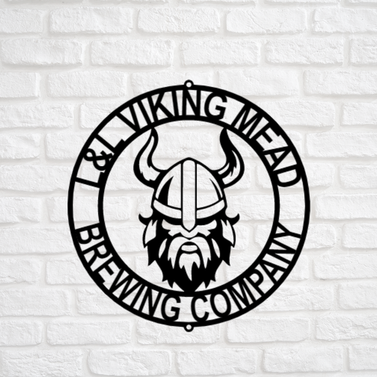 Viking Sign - Personalized Metal Name Sign - Ring Viking Monogram