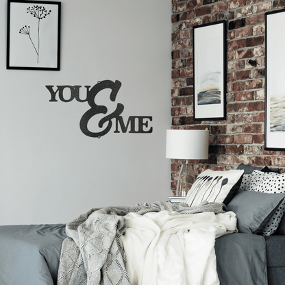 "You & Me", You and Me Bold, Custom Metal Wall Art, Metal Words, Metal Home Decor, Together, Anniversary Gift, Wedding Gift, Valentine