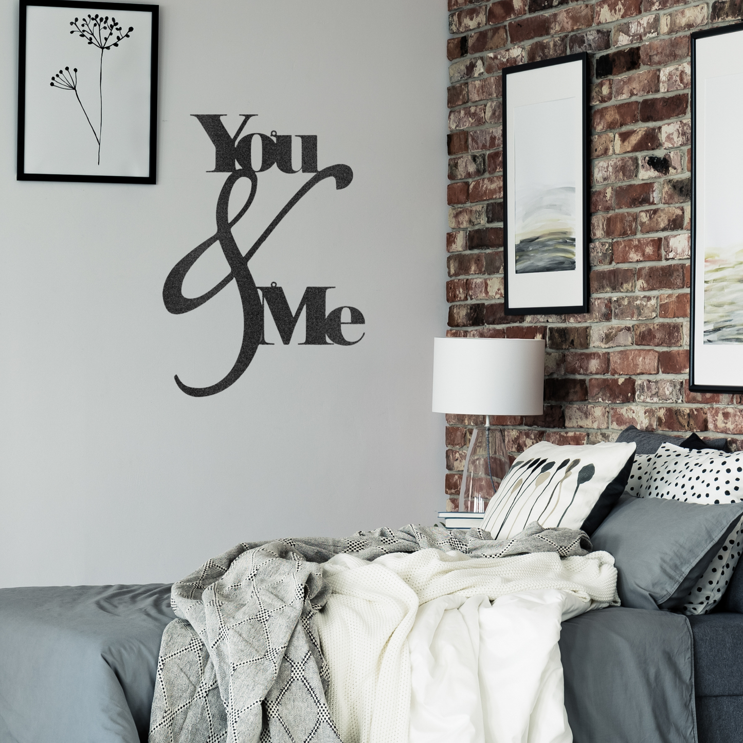 "You & Me", You and Me Script , Custom Metal Wall Art, Metal Words, Metal Home Decor, Together, Anniversary Gift, Wedding Gift, Valentine
