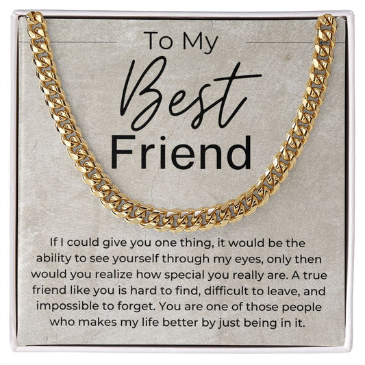 A True Friend Like You Is Hard To Find - Gift For Male Best Friend - Linked Chain Necklace - Jewelry - Personalized Gift