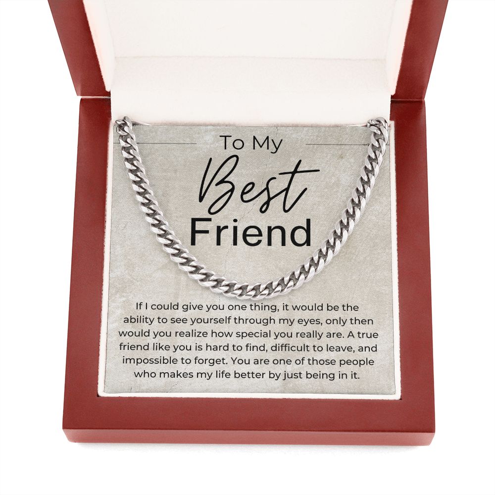 A True Friend Like You Is Hard To Find - Gift For Male Best Friend - Linked Chain Necklace - Jewelry - Personalized Gift