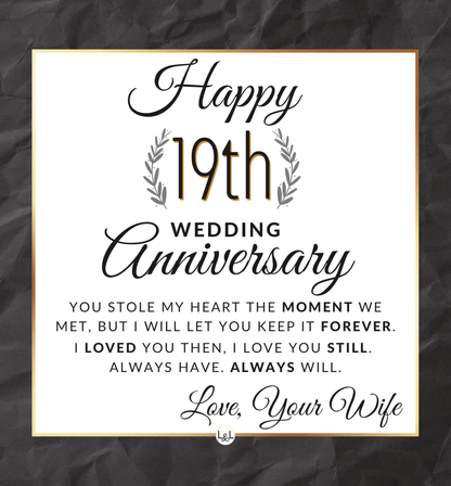 19th Wedding Anniversary - Openwork Skeleton Watch + LED Watch Box - Gift for Husband - Liliana and Liam