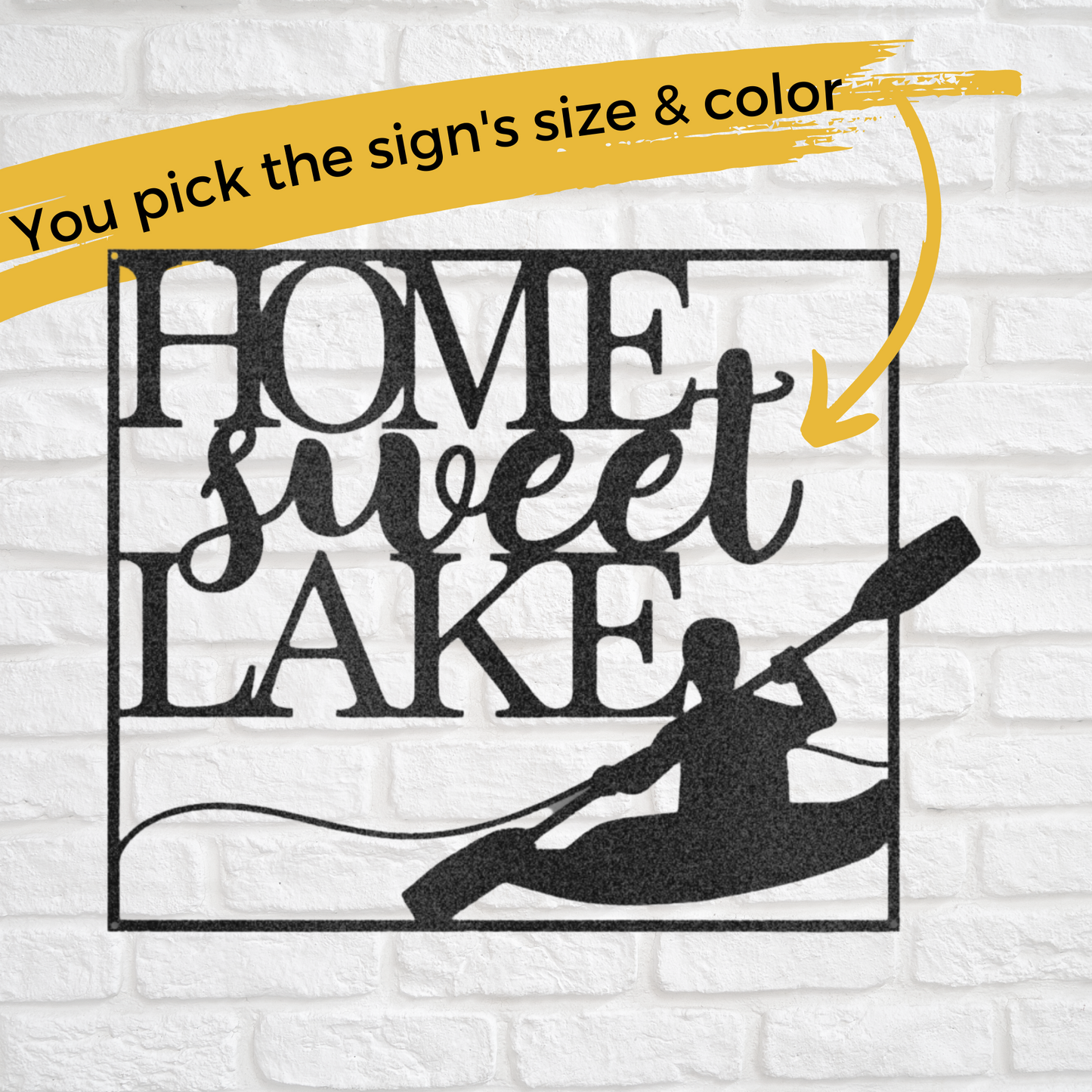 Lake Life Metal Sign, Home Sweet Lake, Kayaking Metal Wall Art, Lodge Decor, Cabin Decor, Lake House Decor