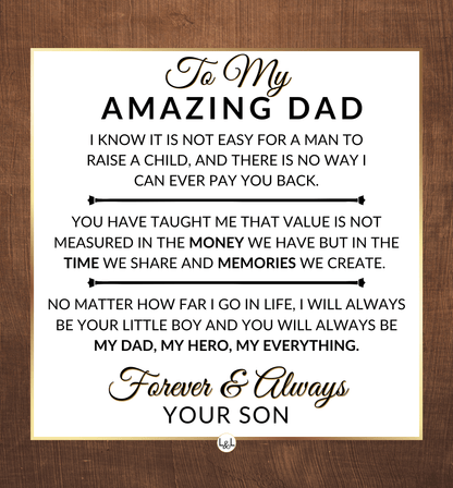 My Dad, My Hero, My Everything - Openwork Skeleton Watch + LED Watch Box - Gift For Dad From Son - Liliana and Liam