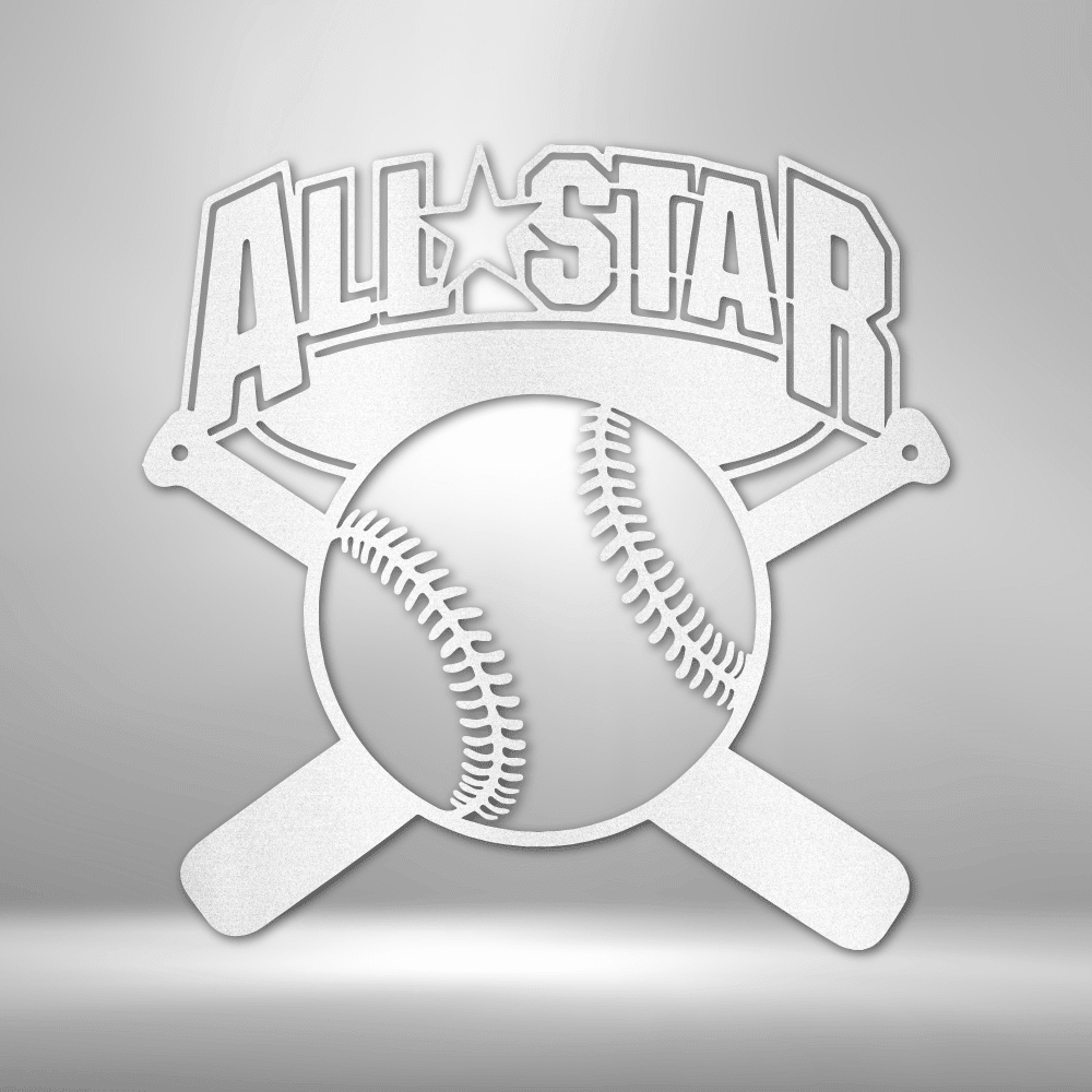 All-Star - Custom Metal Baseball Sign - Playroom Sign, Gift for Baseball Player