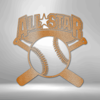 All-Star - Custom Metal Baseball Sign - Playroom Sign, Gift for Baseball Player