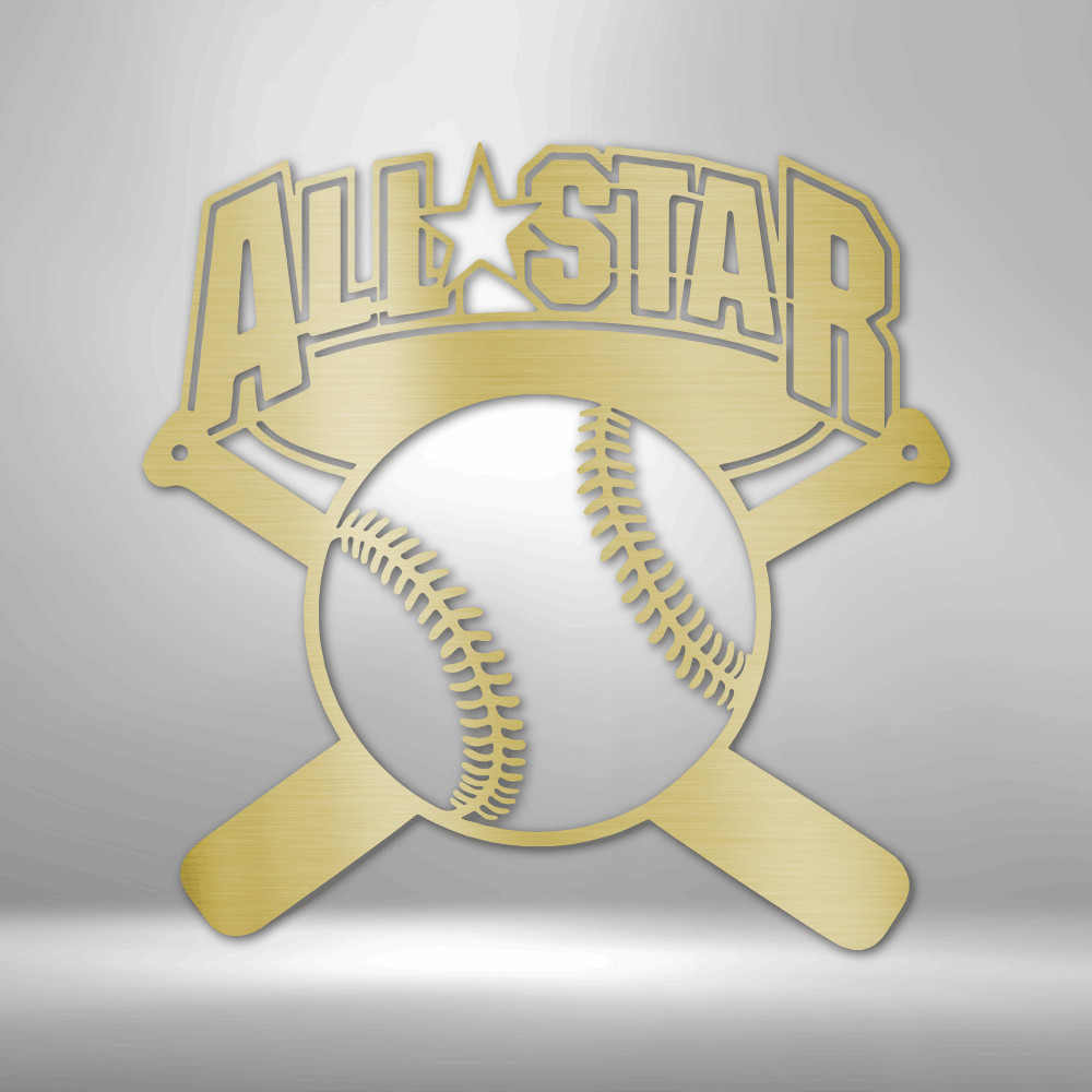 All-Star - Custom Metal Baseball Sign - Playroom Sign, Gift for Baseball Player
