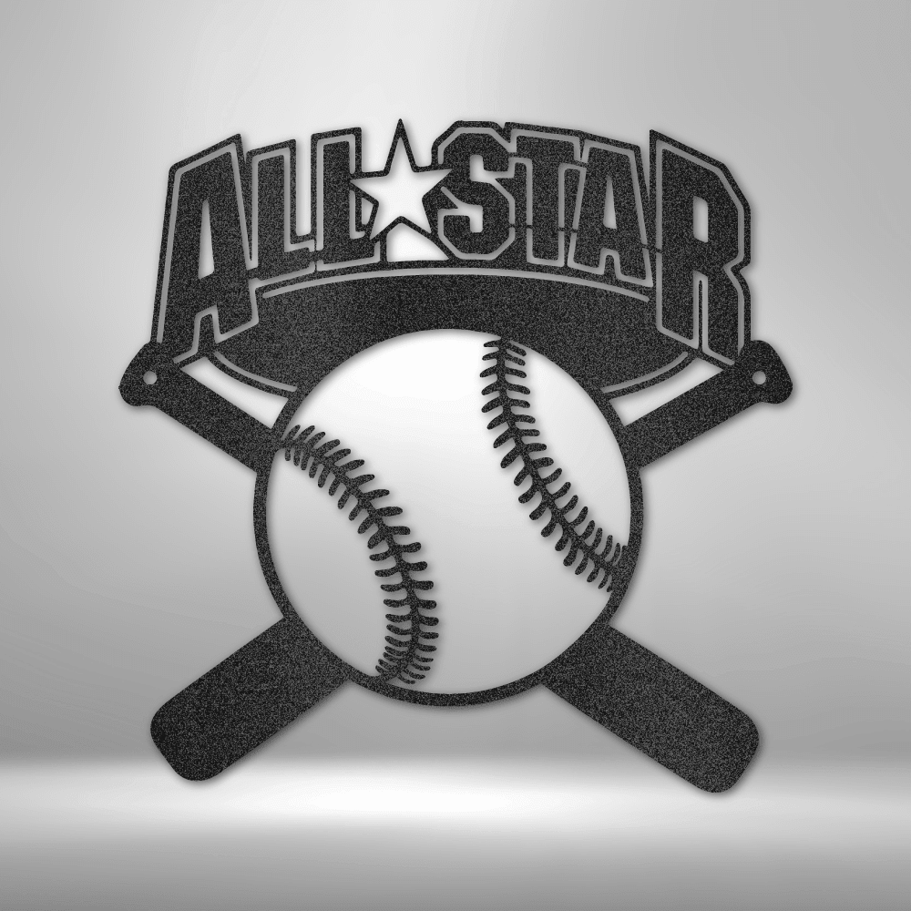 All-Star - Custom Metal Baseball Sign - Playroom Sign, Gift for Baseball Player