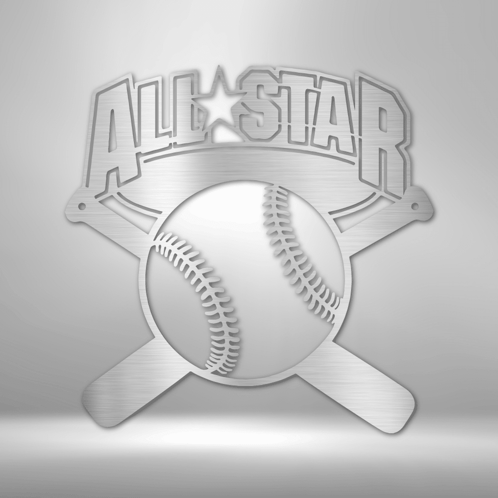 All-Star - Custom Metal Baseball Sign - Playroom Sign, Gift for Baseball Player