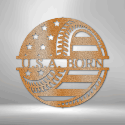 Custom Metal Baseball Sign - Patriotic Gift for Player - 4th of July Decor