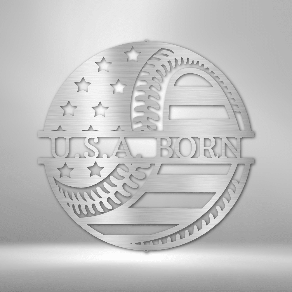 Custom Metal Baseball Sign - Patriotic Gift for Player - 4th of July Decor