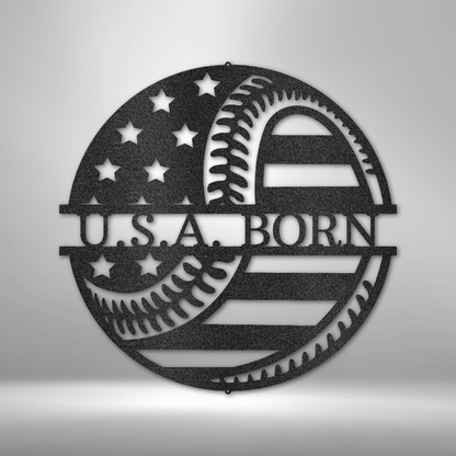 Custom Metal Baseball Sign - Patriotic Gift for Player - 4th of July Decor