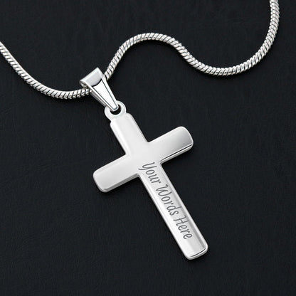 To My Dear Granddaughter - I Believe in You - Engravable Cross Necklace