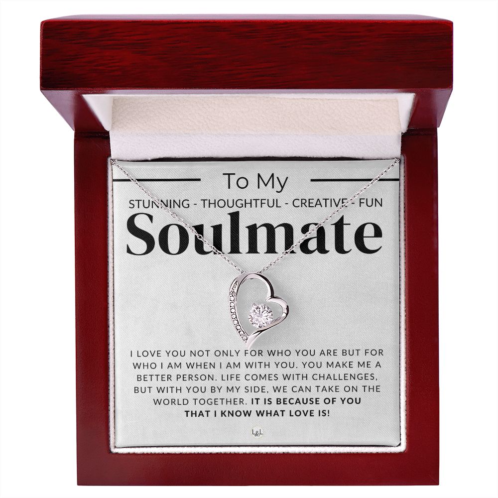 My Stunning Soulmate - Thinking of You - Sentimental and Romantic Gift for Her - Soulmate Necklace - Christmas, Valentine's, Birthday or Anniversary Gifts