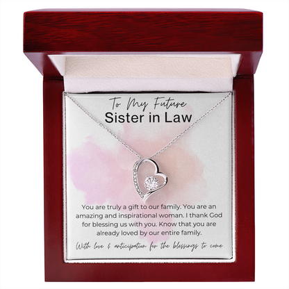 You are Already Loved - Gift for Future Sister in Law, the Bride to Be - Heart Pendant Necklace