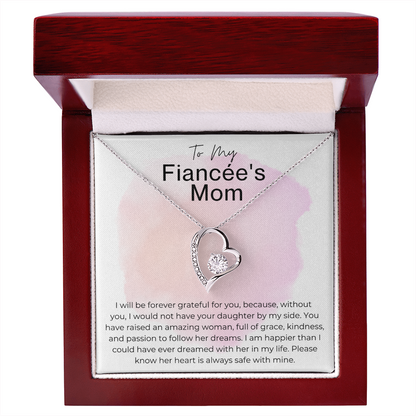 You Raised an Amazing Woman - Gift for Fiancée's Mom, Gift For My Bride's Mom, Future Mother In Law - Heart Pendant Necklace