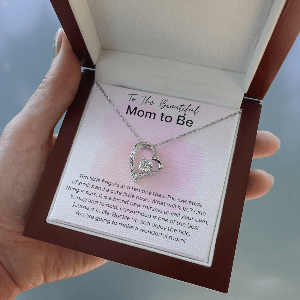 You will make a Wonderful Mom - Gift for Mom to Be - Heart Pendant Necklace