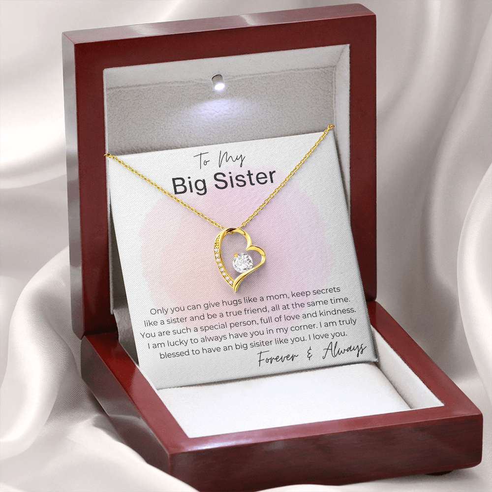 You Are One of a Kind - Gift for Big Sister - Heart Pendant Necklace