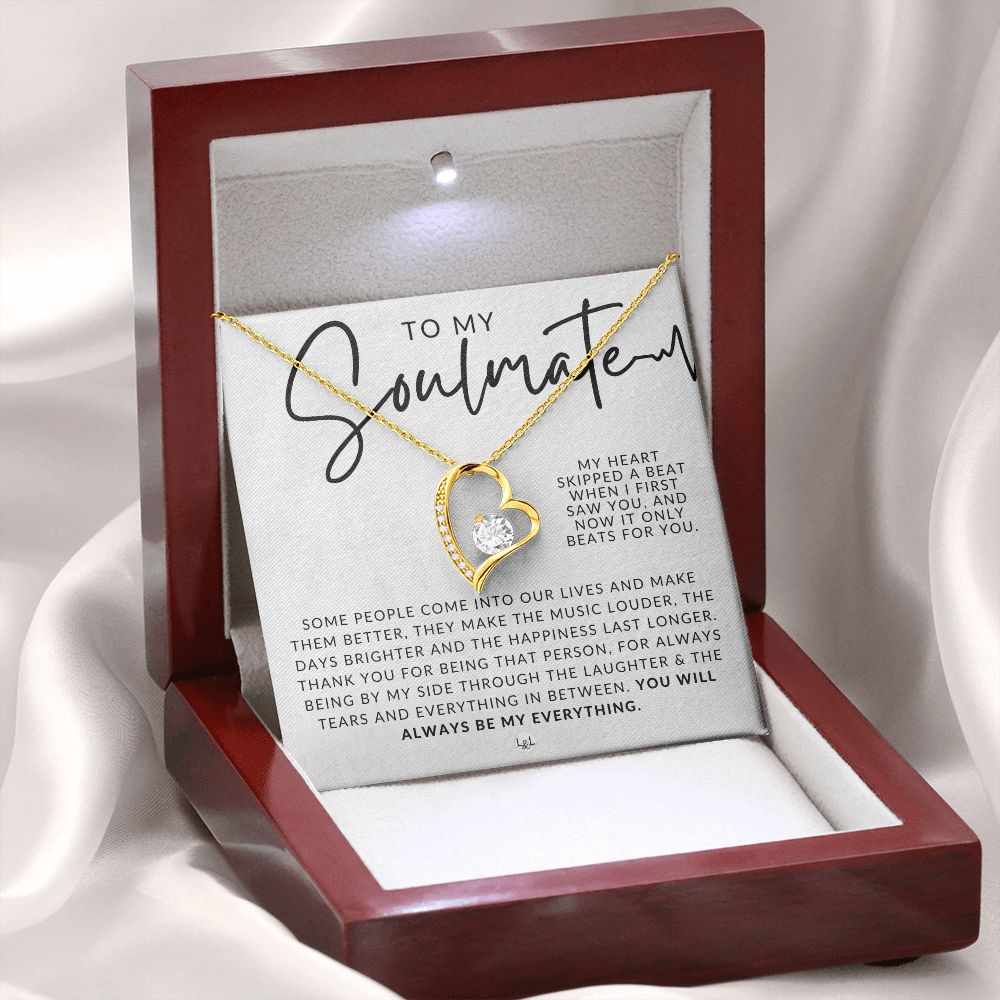 My Soulmate, My Love - Thinking of You - Sentimental and Romantic Gift for Her - Soulmate Necklace - Christmas, Valentine's, Birthday or Anniversary Gifts
