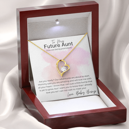 You are being Promoted - Gift for Future Aunt, Pregnancy Announcement - Heart Pendant Necklace For Aunt