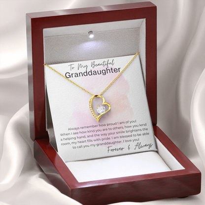 Your Smile Brightens the Room - Gift for Granddaughter - Heart Pendant Necklace
