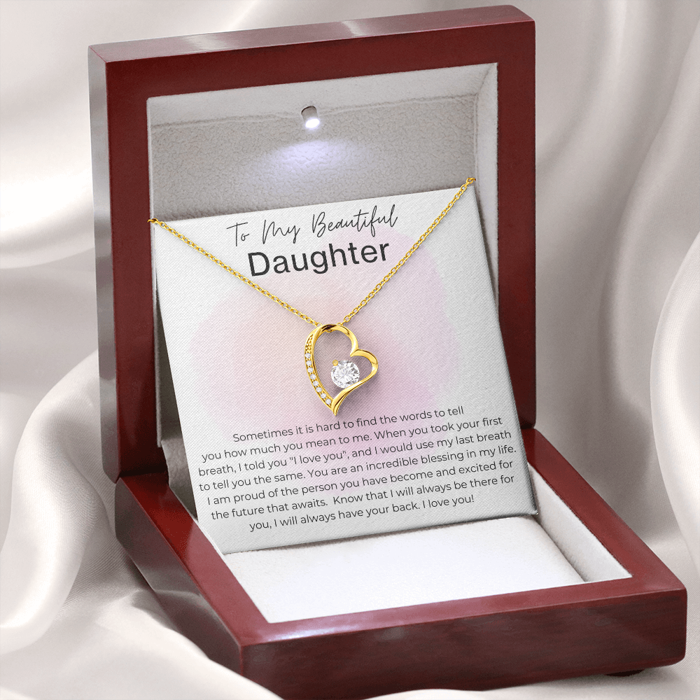 I am Proud of You - Gift to Daughter from Dad - Heart Pendant Necklace